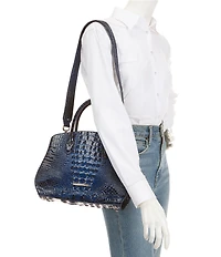 BRAHMIN Melbourne Collection Rosetta Pecan Satchel Bag