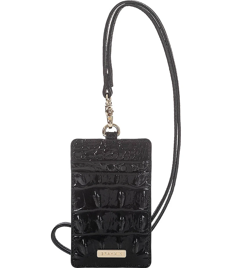 BRAHMIN Melbourne Collection Sawyer Crocodile-Embossed Lanyard