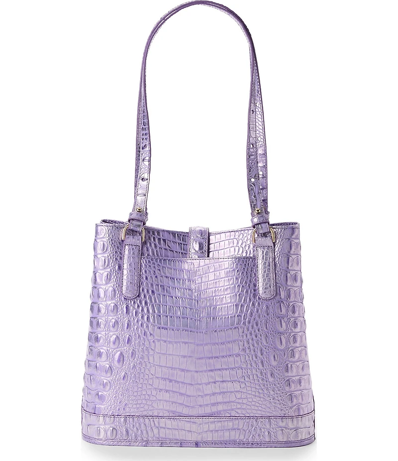 BRAHMIN Melbourne Collection Sheer Lavender Fiora Bucket Bag