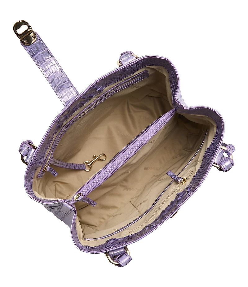 BRAHMIN Melbourne Collection Sheer Lavender Fiora Bucket Bag
