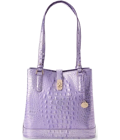 BRAHMIN Melbourne Collection Sheer Lavender Fiora Bucket Bag