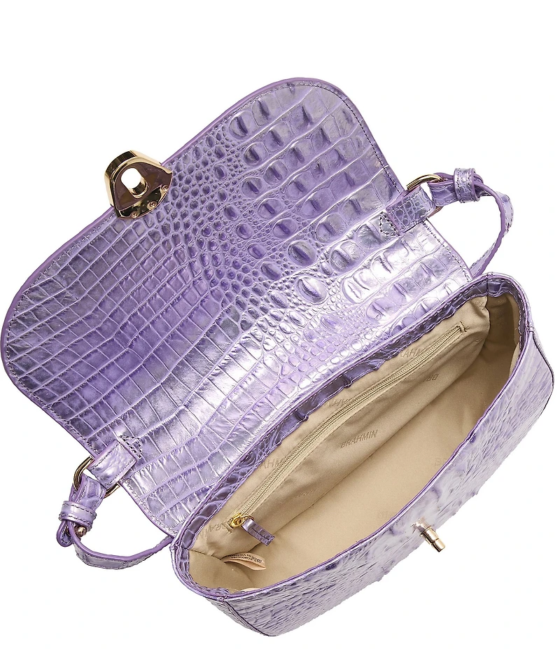 BRAHMIN Melbourne Collection Sheer Lavender Portia Crossbody Bag