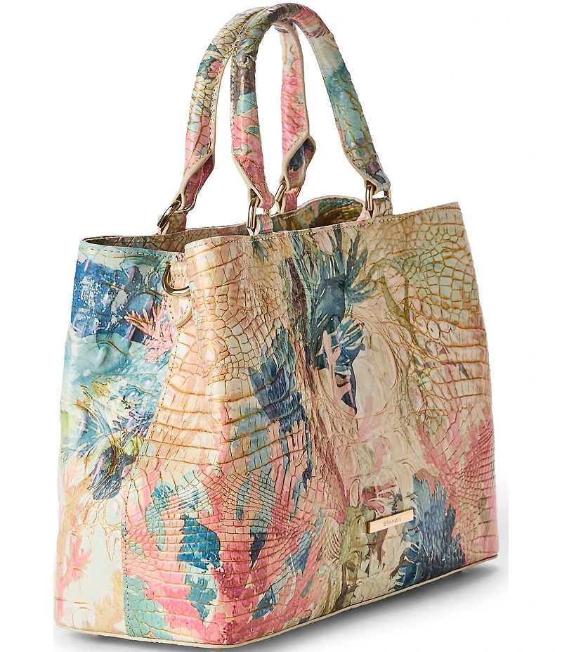 BRAHMIN Melbourne Collection Small Denise Coral Reef Satchel Bag