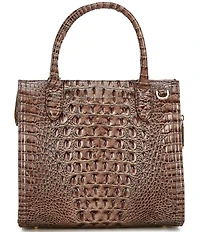 BRAHMIN Melbourne Collection Smokey Taupe Small Caroline Satchel Bag