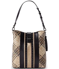 BRAHMIN Melbourne Collection Taupe Fields Celina Bucket Shoulder Bag