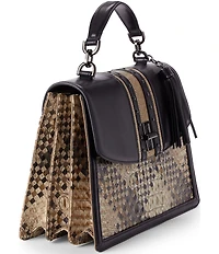 BRAHMIN Melbourne Collection Taupe Fields Hallie Top Handle Satchel Bag