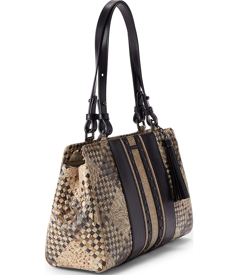 BRAHMIN Melbourne Collection Taupe Fields Josette Tote Bag
