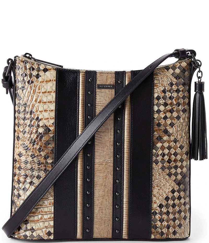 BRAHMIN Melbourne Collection Taupe Fields Katie Crossbody Bag