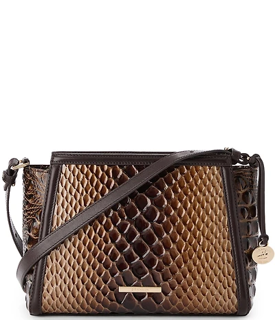 BRAHMIN Melbourne Collection Hillary Snake Print Crossbody Bag