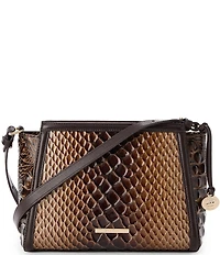BRAHMIN Melbourne Collection Hillary Snake Print Crossbody Bag