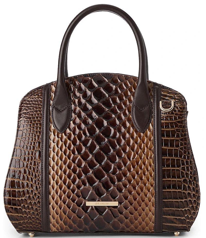 BRAHMIN Melbourne Collection Toffee Rosetta Satchel Bag
