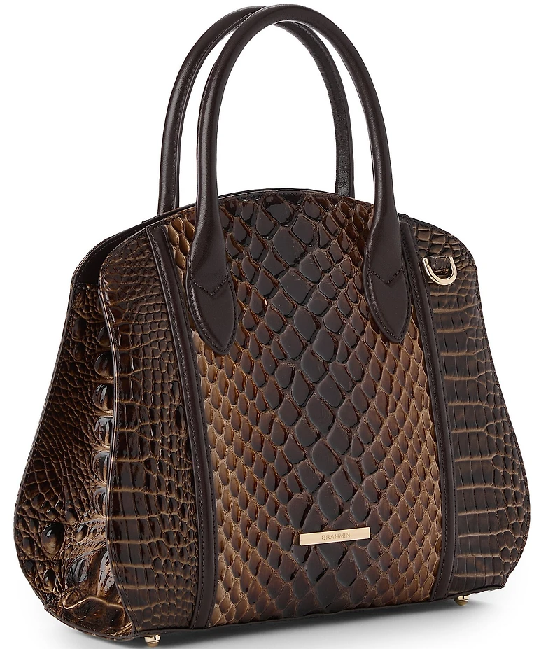 BRAHMIN Melbourne Collection Toffee Rosetta Satchel Bag