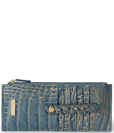 BRAHMIN Melbourne Collection Vintage Indigo Credit Card Wallet