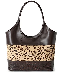 BRAHMIN Melora Espresso Natrona Collection Animal Print Tote Bag