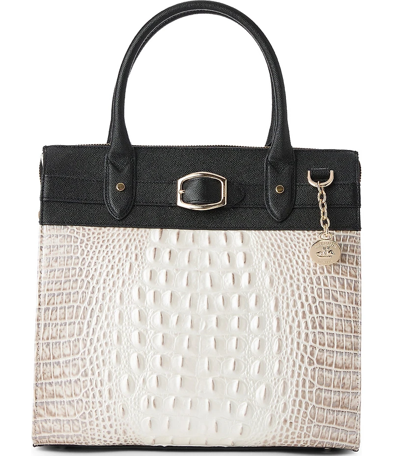 BRAHMIN Minden Collection Winter White Caroline Satchel Bag