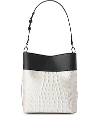 BRAHMIN Minden Collection Winter White Celina Bucket Shoulder Bag