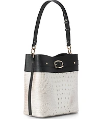 BRAHMIN Minden Collection Winter White Celina Bucket Shoulder Bag