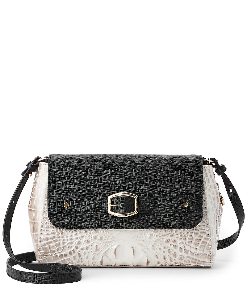 BRAHMIN Minden Collection Winter White E/W Crossbody Bag