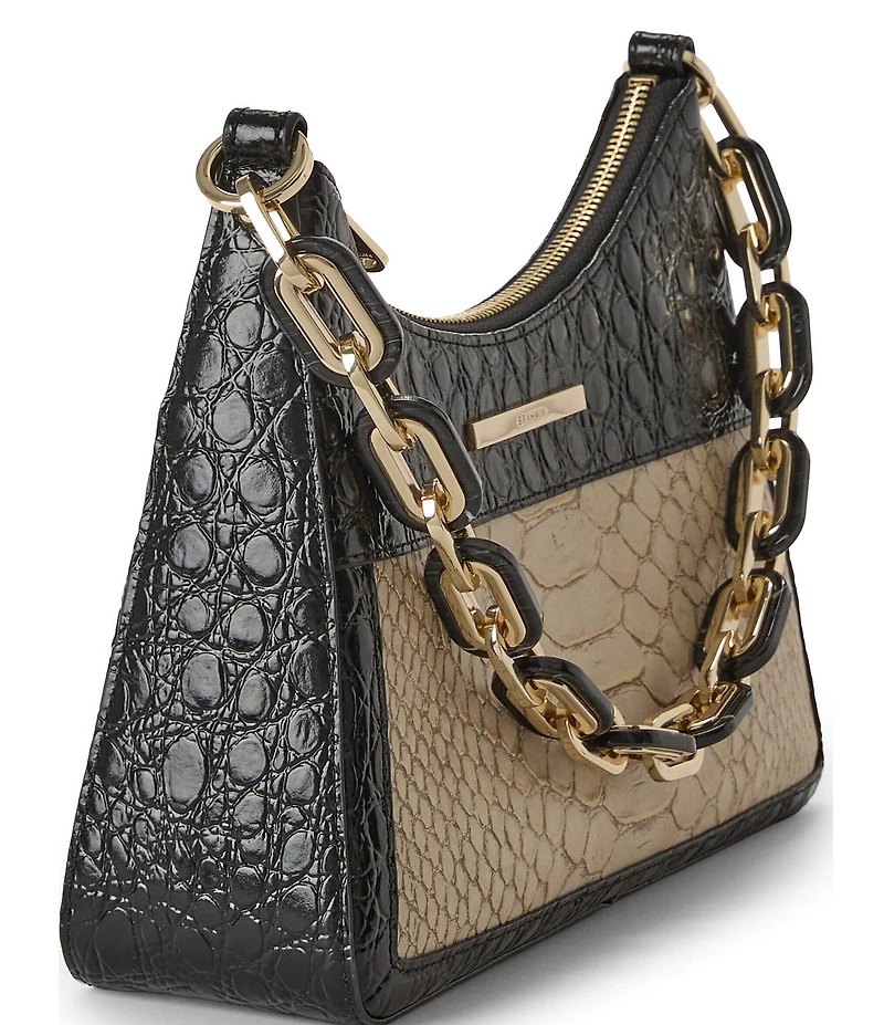 BRAHMIN Mod Esme Breckenridge Collection Multi Croc Snake Embossed Shoulder Bag