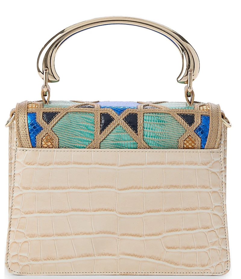 BRAHMIN Mosaic Collection Multi Small Hallie Satchel Bag