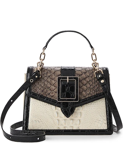 BRAHMIN Small Hallie Colorblock Belted Satchel Bag