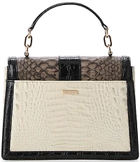 BRAHMIN Figaro Collection Hallie Color Block Belted Small Satchel Bag