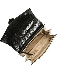 BRAHMIN Figaro Collection Hallie Color Block Belted Small Satchel Bag