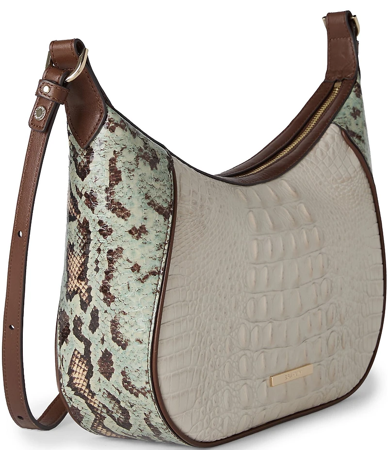 BRAHMIN Multi Genoa Collection Corinne Snake Embossed Crossbody Bag