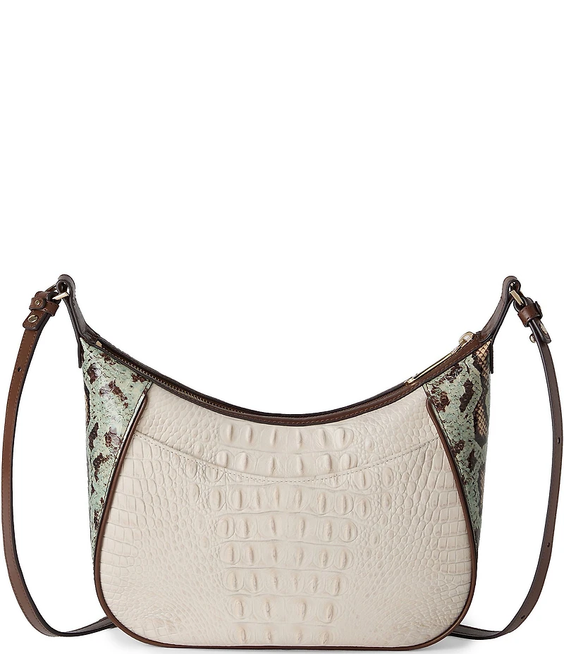 BRAHMIN Multi Genoa Collection Corinne Snake Embossed Crossbody Bag