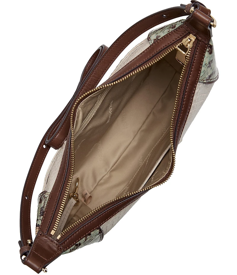 BRAHMIN Multi Genoa Collection Corinne Snake Embossed Crossbody Bag