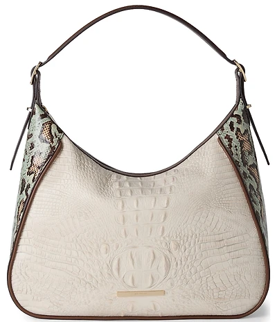 BRAHMIN Multi Genoa Collection Snake Embossed Edie Shoulder Bag