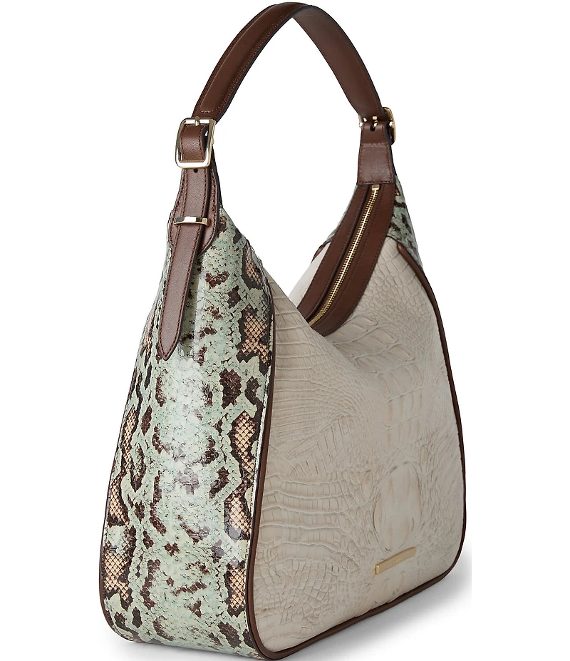 BRAHMIN Multi Genoa Collection Snake Embossed Edie Shoulder Bag