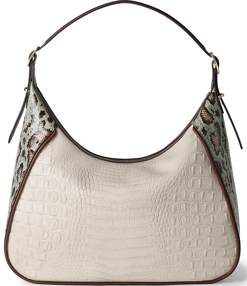BRAHMIN Multi Genoa Collection Snake Embossed Edie Shoulder Bag