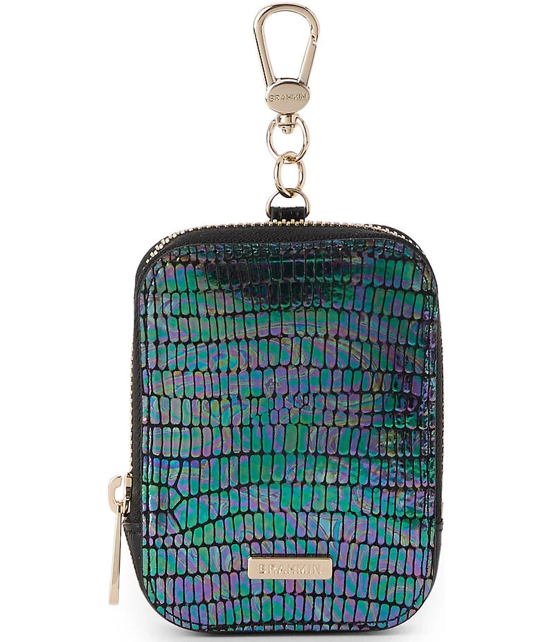 BRAHMIN Multi Symphonic Collection Katelynn Foiled Lizard Keychain Pouch