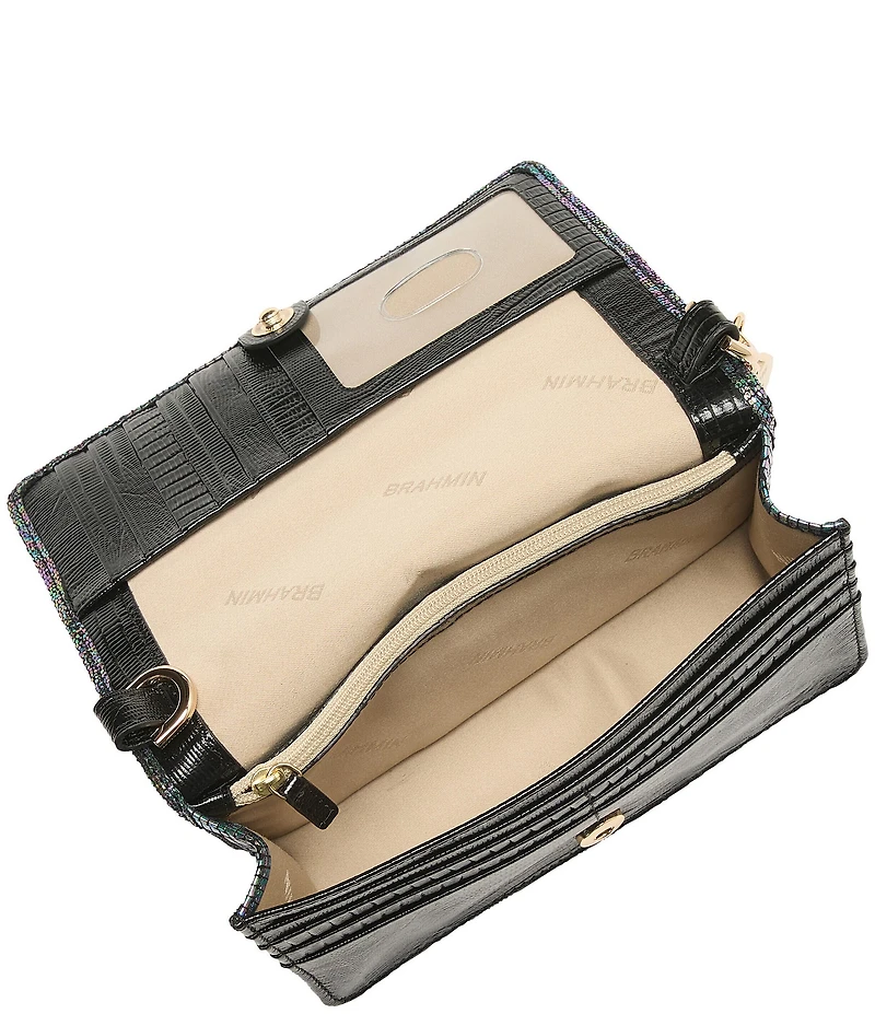 BRAHMIN Multi Symphonic Collection Minuette Foil Lizard Crossbody Bag