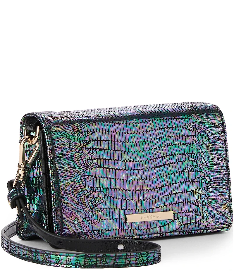 BRAHMIN Multi Symphonic Collection Minuette Foil Lizard Crossbody Bag