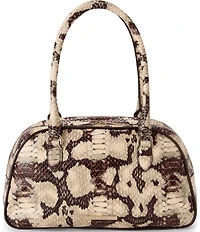BRAHMIN Mythos Collection Feline Angie Snake Embossed Small Dome Satchel Bag