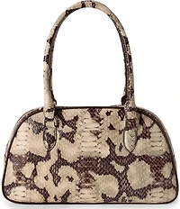 BRAHMIN Mythos Collection Feline Angie Snake Embossed Small Dome Satchel Bag