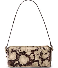 BRAHMIN Mythos Collection Feline Billie Snake Embossed Barrel Shoulder Bag