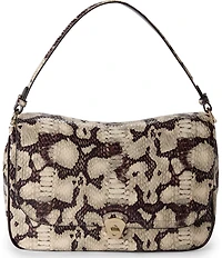 BRAHMIN Mythos Collection Feline Jolene Oversized Snake Embossed Slouchy Shoulder Bag