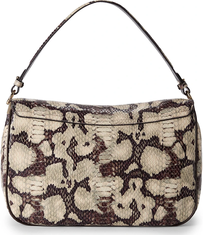 BRAHMIN Mythos Collection Feline Jolene Oversized Snake Embossed Slouchy Shoulder Bag
