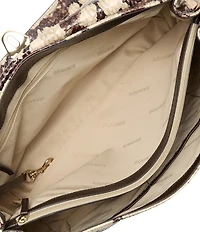 BRAHMIN Mythos Collection Feline Jolene Oversized Snake Embossed Slouchy Shoulder Bag