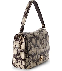 BRAHMIN Mythos Collection Feline Jolene Oversized Snake Embossed Slouchy Shoulder Bag