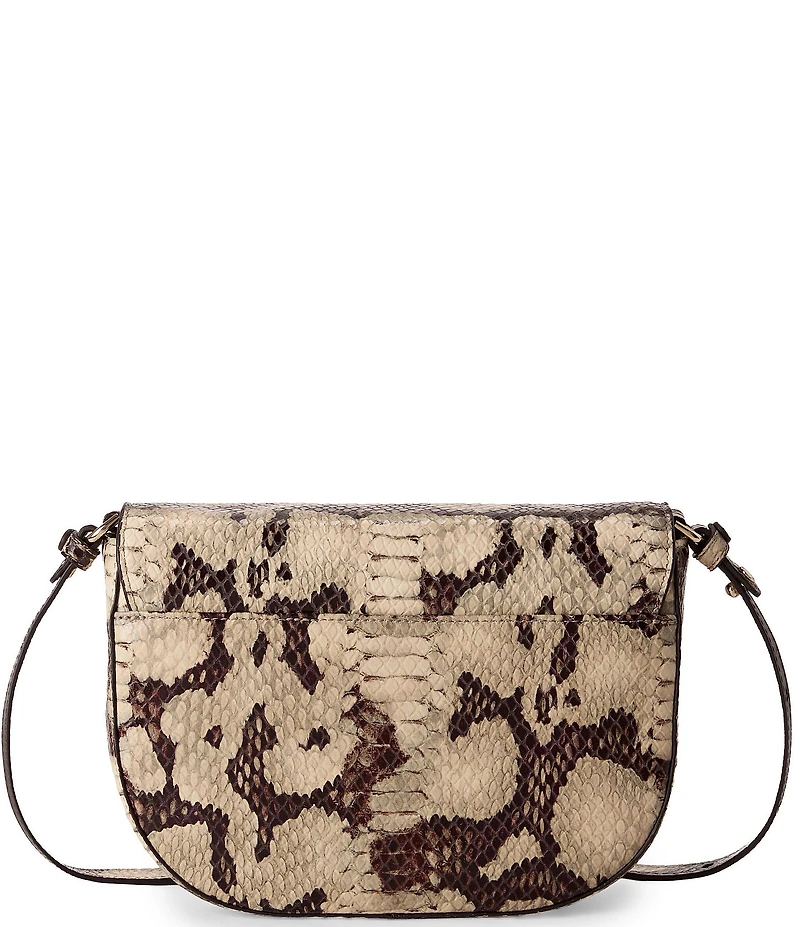 BRAHMIN Mythos Collection Feline Portia Snake Embossed Flap Crossbody Bag