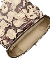 BRAHMIN Mythos Collection Feline Portia Snake Embossed Flap Crossbody Bag