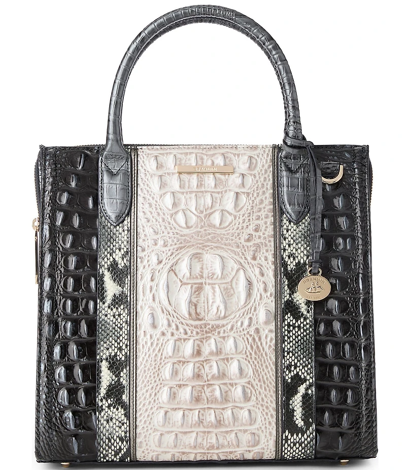 BRAHMIN Nottingham Collection Charcoal Caroline Satchel Bag