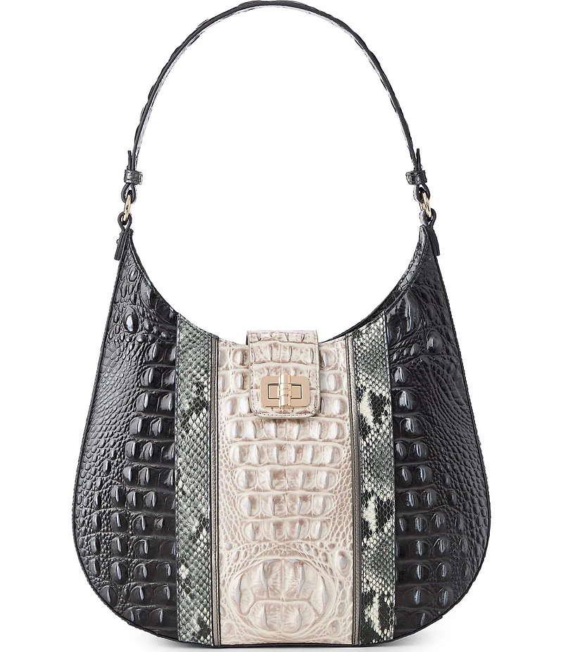 BRAHMIN Nottingham Collection Charcoal Fallon Hobo Shoulder Bag