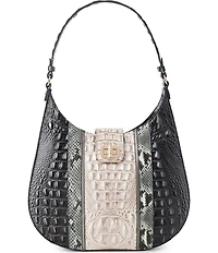 BRAHMIN Nottingham Collection Charcoal Fallon Hobo Shoulder Bag
