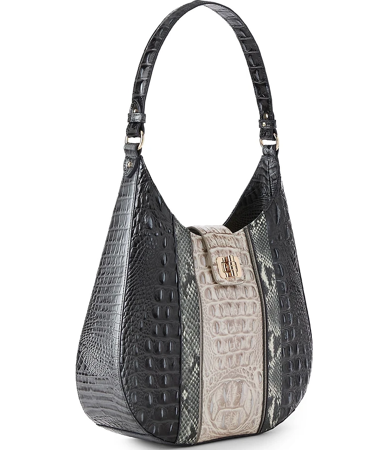BRAHMIN Nottingham Collection Charcoal Fallon Hobo Shoulder Bag