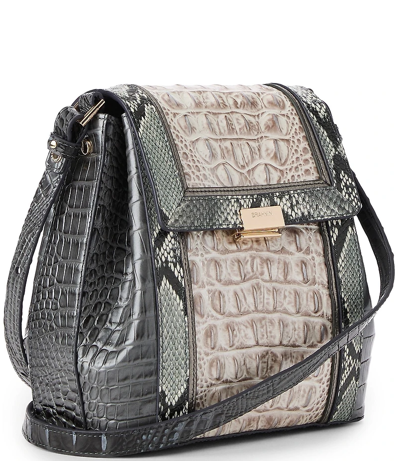 BRAHMIN Nottingham Collection Charcoal Margo Crossbody Bag